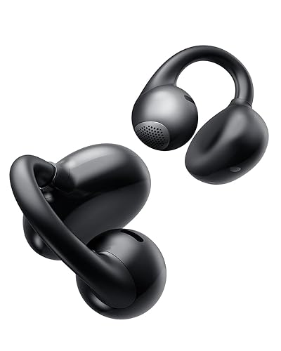 TONEMAY Q6 Clip-On Open-Ear Wireless Earbuds with Bluetooth 6.0, Hi-Res LDAC Open-Ring Headphones, DSP Powerful Bass Earphones, Ai-Powered Clear…