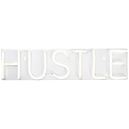 LED Hustle Neon Lighted Wall Sign - 20" - White