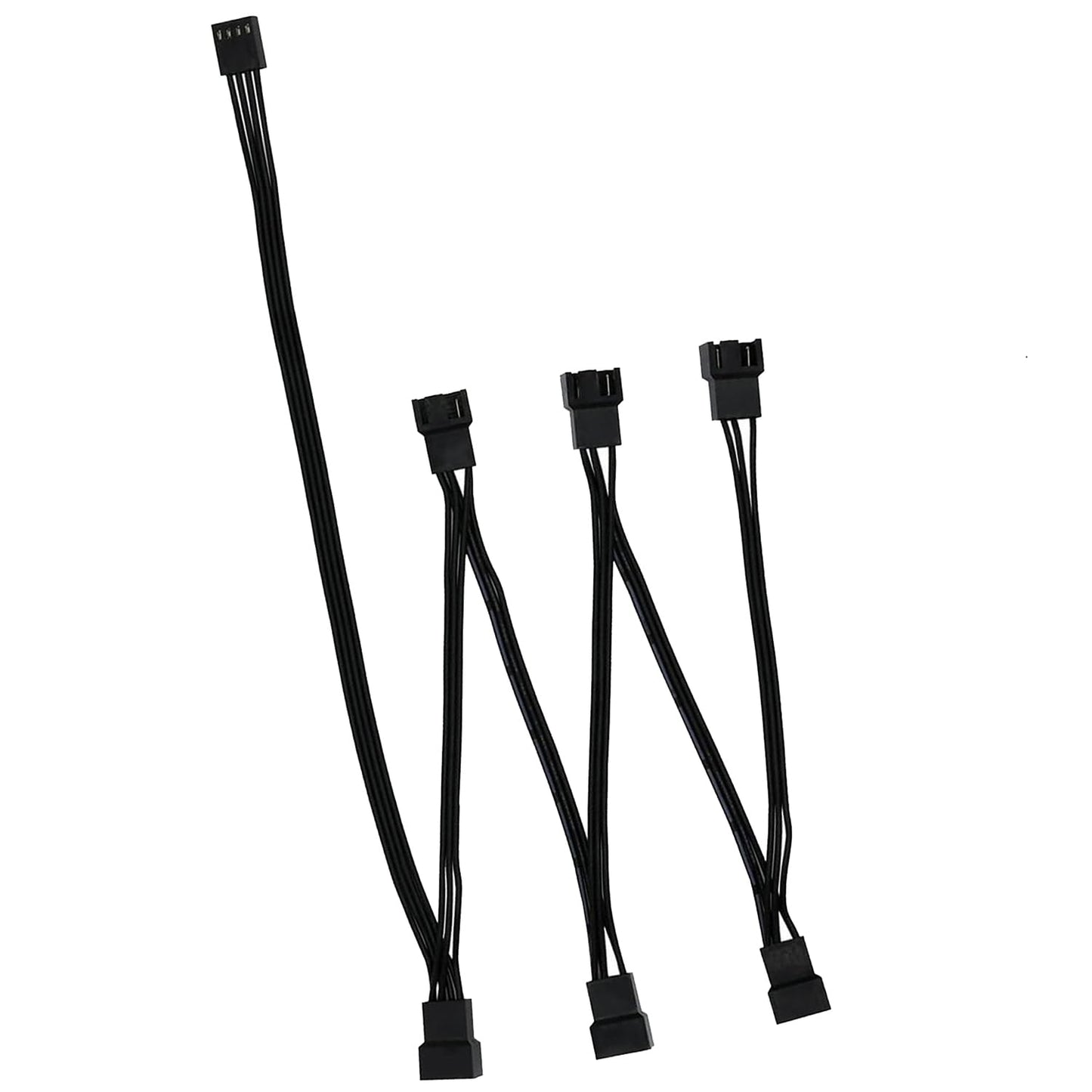 QJZXUEZHEN PWM Fan Hub Stringing, PC CPU Cooling 4 PIN/3 PIN Fan Power Cable Hub Splitter Extension Cable Adapter Sleeved Fan Splitter for Desktop