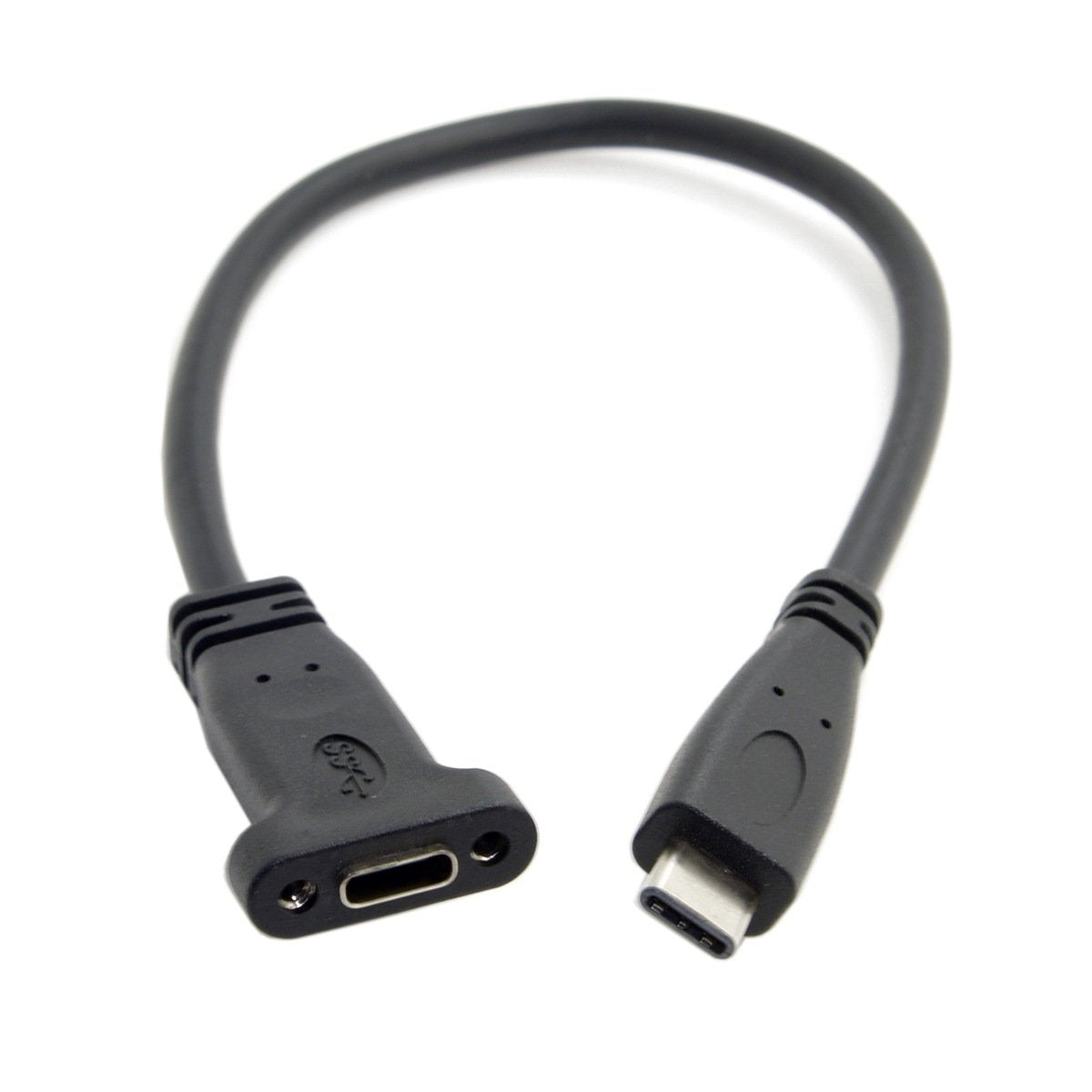 cablecc USB-C USB 3.1 Type C Male to Female Extension Data Cable with Panel Mount Screw Hole