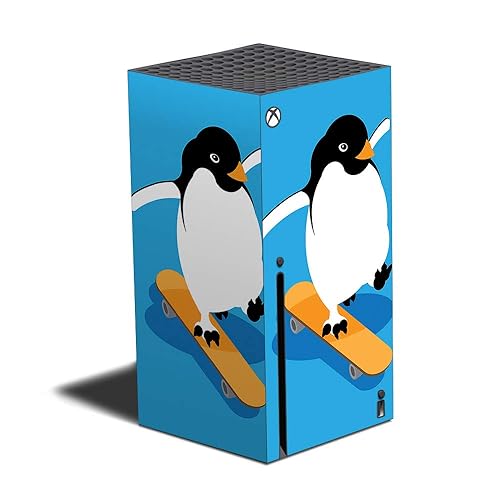 Mighty Skins Skin Compatible with Xbox Series X - Skater Penguin | Protective, Durable, and Unique Vinyl Decal wrap Cover | Easy to Apply and Change