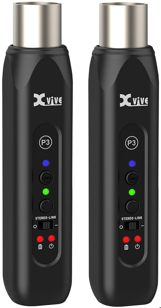 Xvive P3D Bluetooth XLR Receiver Pair for Audio Mixer, Active PA, DJ Systems