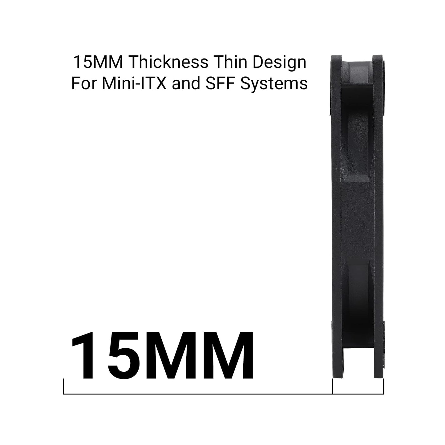 Thermalright TL-9015B CPU Fan, Computer Case Cooling Quiet 4pin PWM PC Fan with 15mm Slimline Cooler, 2700RPM Speed, 92mm CPU Cooling(Black)