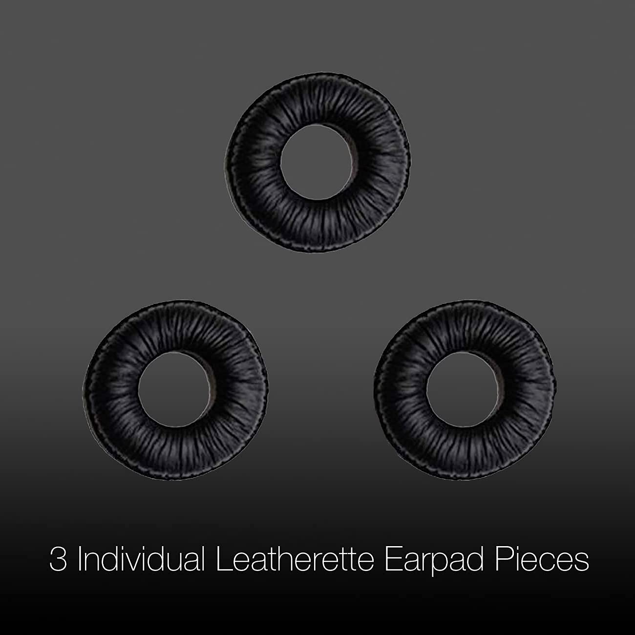 Replacement Headband Earpads Made of Leatherette with Soft Foam Interior, Set of 3 - Compatible with Mitel 5330/5340/5361; Plantronics CS50/CS55/CS60
