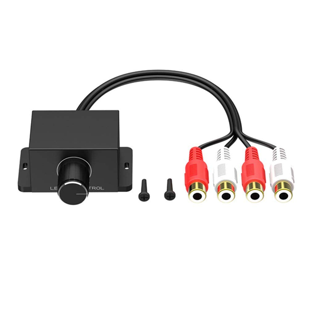 GEZICHTA Universal Car Audio Amplifier with Volume & Sub Volume Control, Bass Gain Level Knob & Cable