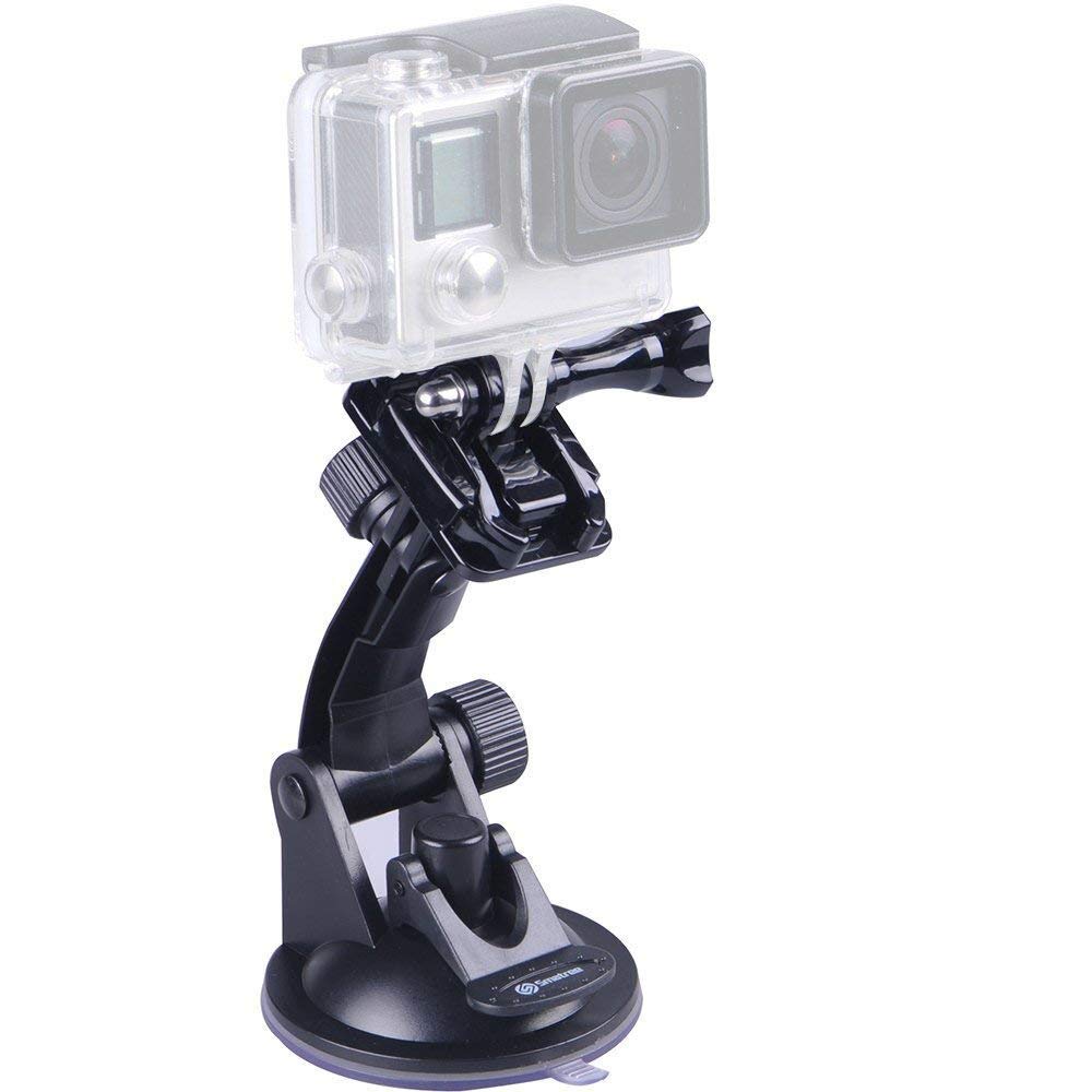 Smatree Suction Cup Mount Compatible for G*pro Action Camera 12/11/10/9/8/7/6/5/4/3+/3/Session/DJI OSMO Action 4/3 Camera