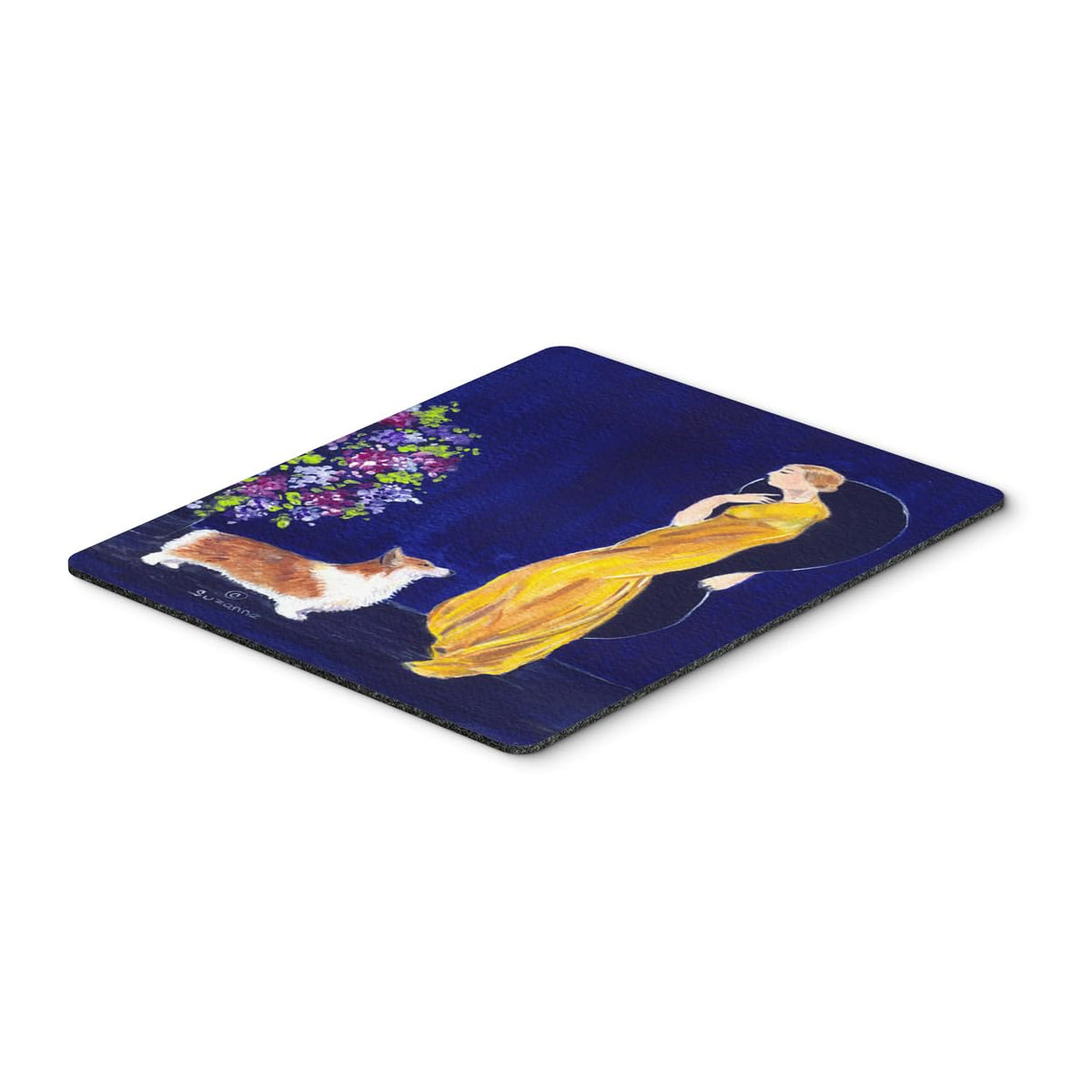Caroline's Treasures SS8546MP Lady with her Corgi Mouse Pad, Hot Pad or Trivet for Home Office Gaming Working Computers Laptop Mouse Mat,Washable