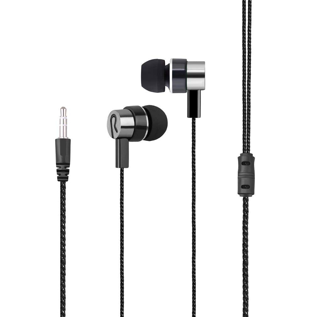 CCeCCe 4 Pack Wired Earbuds 3.5MM 3 Pole Stereo Earphone in-Ear Headphone Without MIC 1Meter Braided Cord Headset for MP3 Cassette Recorder CD Player
