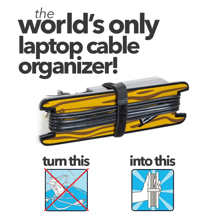Plug Hugger Cable Organizer - Laptop & AC Charger Cord Management System with Hook-and-Loop Strap - Tangle-Free Charger Storage for Laptops, Phones