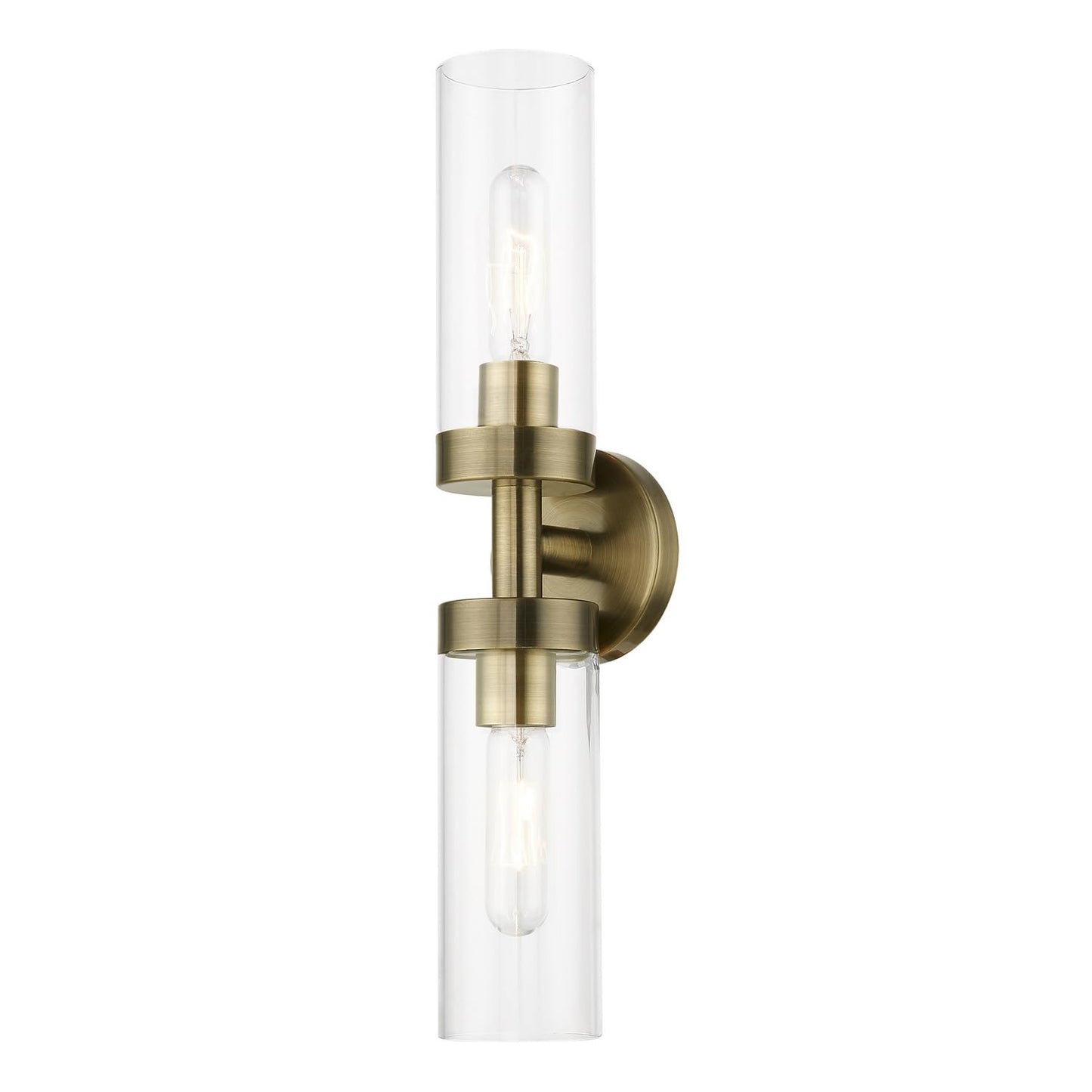 Livex Lighting Ludlow - 2 Light ADA Bath Vanity in Nautical Style-19.25 Inches Tall and 4.25 Inches Wide-Antique Brass Finish