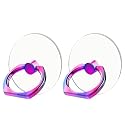 Kinizuxi Colorful Cell Phone Ring Holder Stand 2 Packs, Transparent Phone Ring Holder 360°Rotation Clear Phone Ring Grip Finger Kickstand Compatible