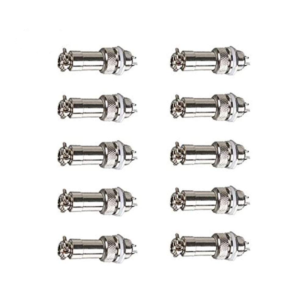 Ximimark 10 Pairs 12mm Thread 4 Pins Male Female Panel Metal Aviation Wire Connector
