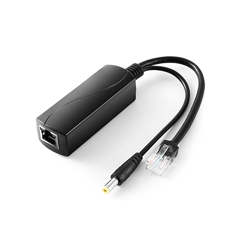 Gigabit PoE Splitter 12V 1A Output, IEEE 802.3af Standard Compliant 10, 100, 1000Mbps Power Over Ethernet Splitter Adapter for Security Camera CCTV