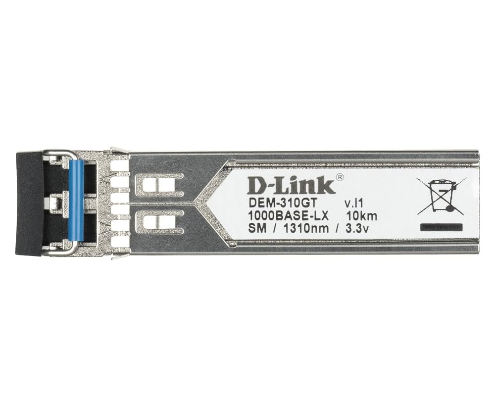 D-Link Gigabit Ethernet Optical Transceiver Single-Mode 1000BASE-LX SFP Module (DEM-310GT)