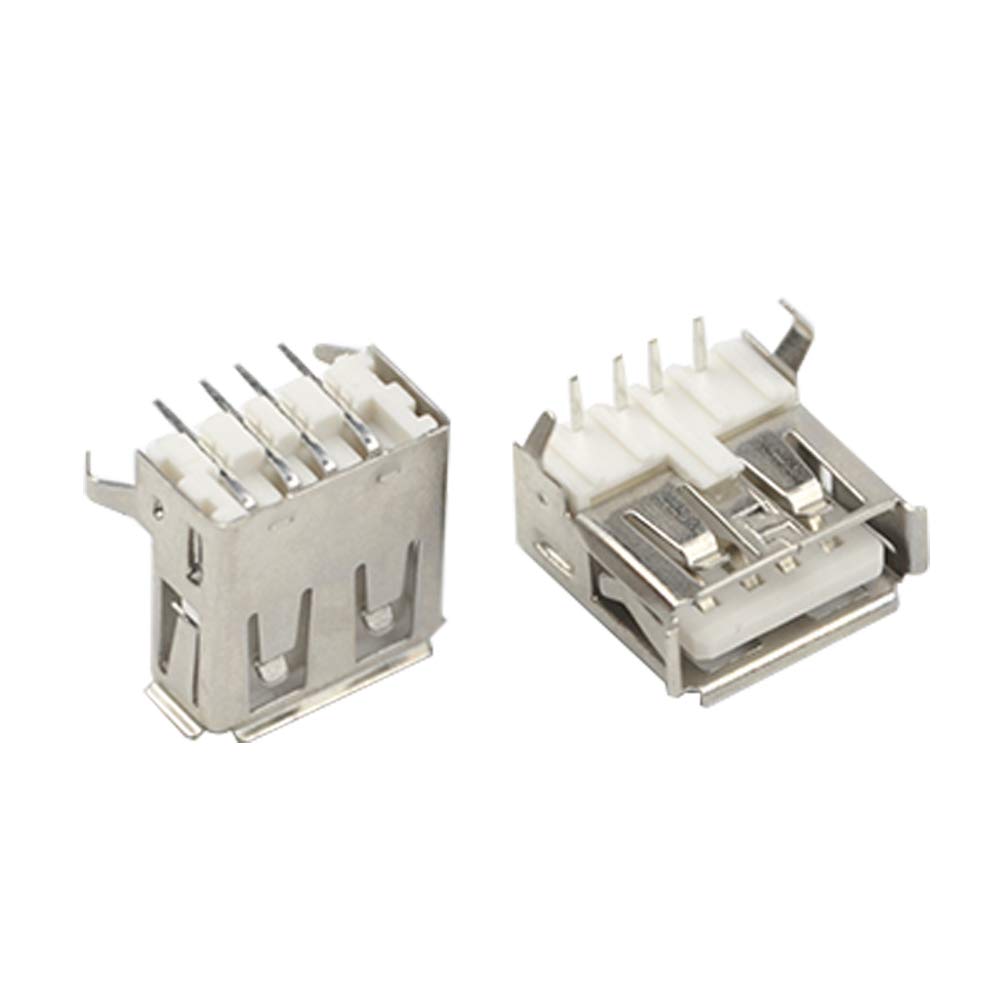 XINGYHENG 100Pcs USB Standard Port Female Solder Right Angle 4Pin Plug Soldering Jacks Connector