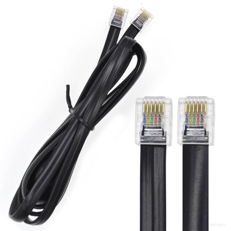 SMITON Black Color 3FT 6P6C RJ12 Telephone Cord