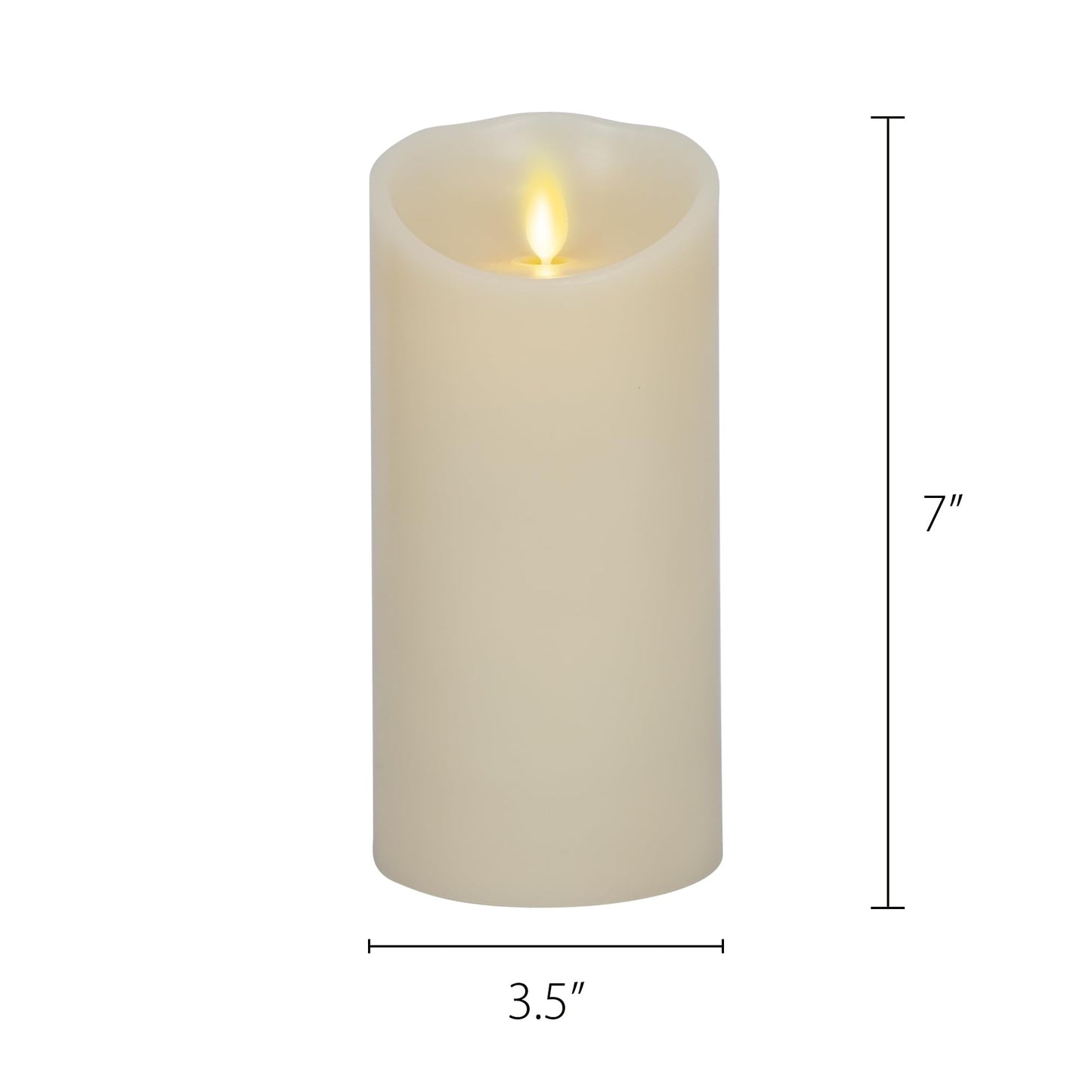 Darice LM357B Luminara Realistic Artificial Flame Pillar Candle with Timer, 7-Inch, Ivory