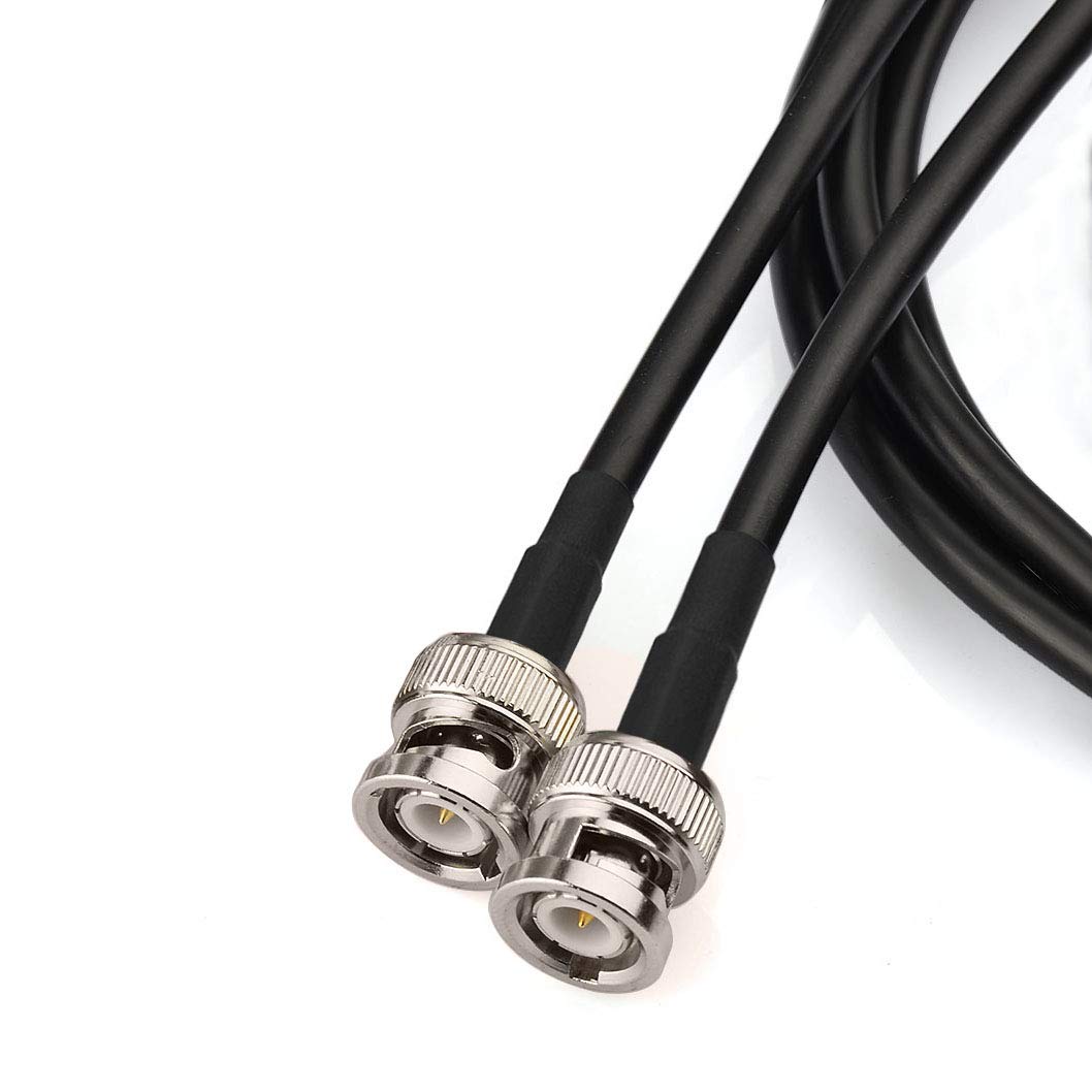 Bingfu BNC Male to BNC Male RG58 50 Ohm Coaxial Jumper Cable 2m 6.5 feet for CB Radio Amateur Mobile Ham Radio Police Scanner Patch Panel Rack Mount