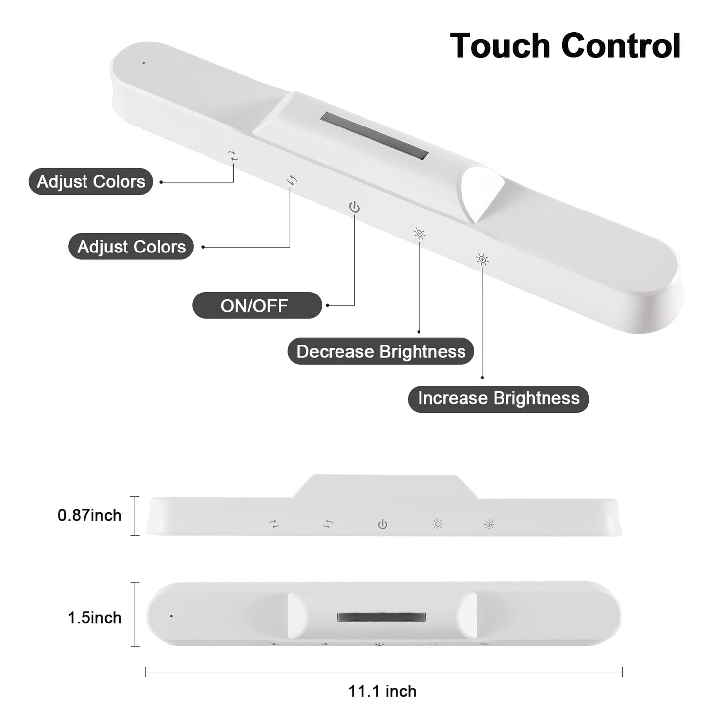 56-LED Under Cabinet Lights Wireless, Under Counter Lights for Kitchen Touch Control, Magnetic Closet Lighting, Rechargeable USB-C Battery Powered