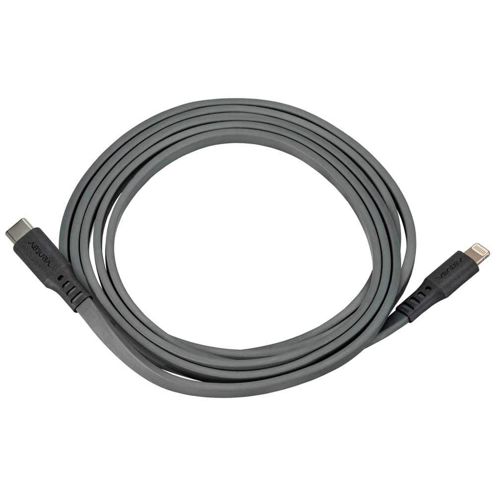 Ventev Flat USB-C to Lightning Charge/Sync Cable 6ft Gray Charge/Sync Cables