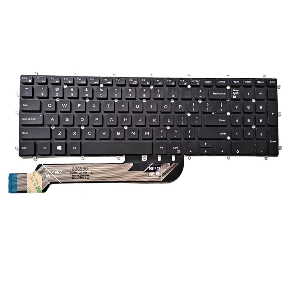 Laptop Keyboard with White Backlit Replacement for Dell G3 3500 3579 3590 3779 G5 5500 5587 5590 G7 7590 7588 7790 Series Gaming Notebook(White Print)