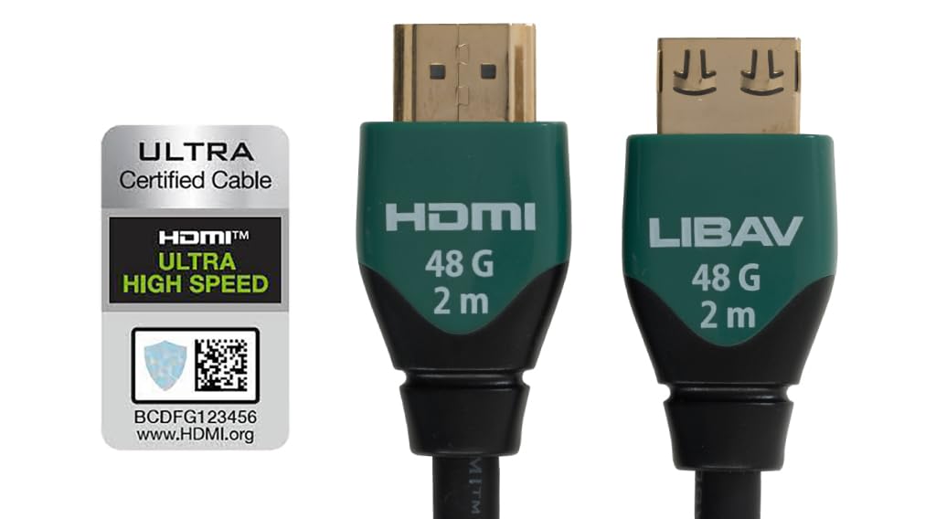 Liberty's Ultra Series Nebula with Ethernet 48G HDMI Cable 4K, 8K, and 10K Resolutions 1.0 Meter (3 Feet) Cable Length.Laptop, PC, Gaming, Projector
