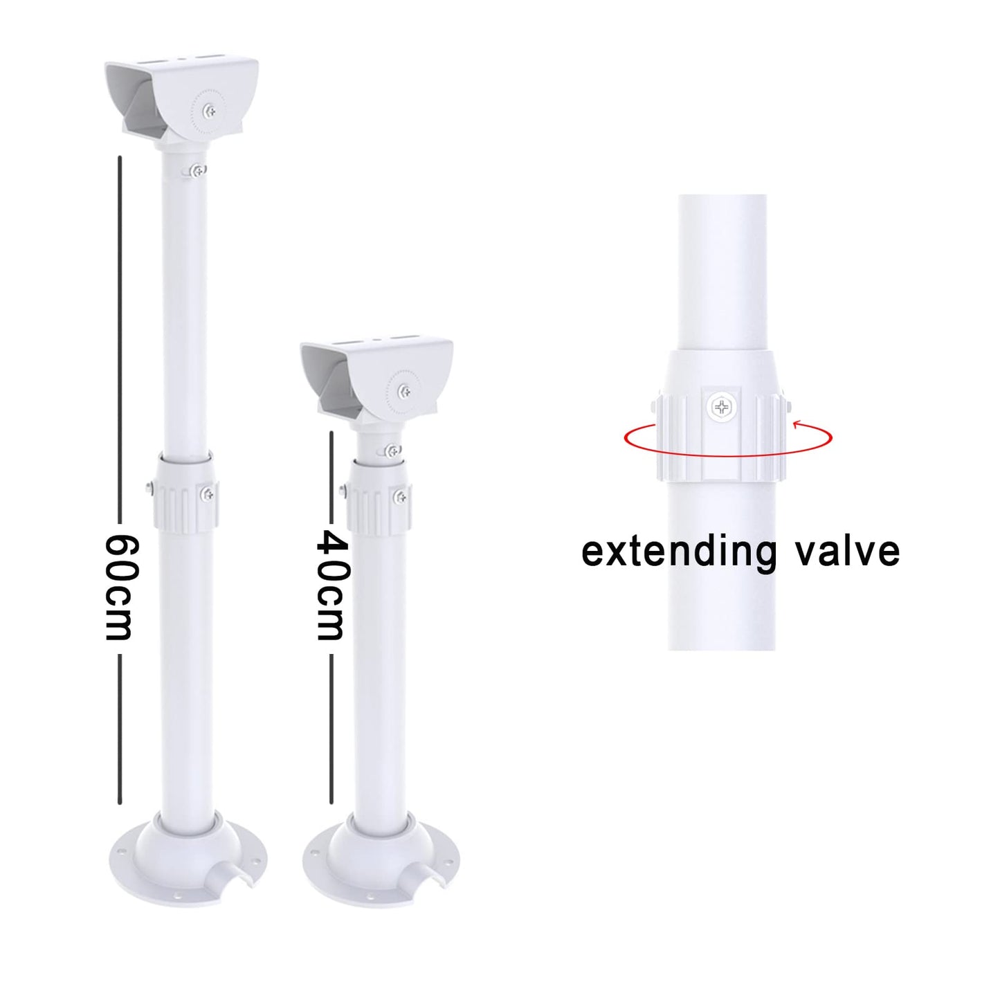 WiTi Extendable Mounting Pole for Security Surveillance Cameras,15.7-23.6 inch Adjustable Ceiling Mount Bracket for CCTV IP Camera,Outdoor Indoor