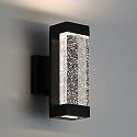 Cerdeco Modern Crystal Bubble Outdoor Wall Light, Matte Black Painted, 12 W 3000 K Warm White Up Down Light Fixture