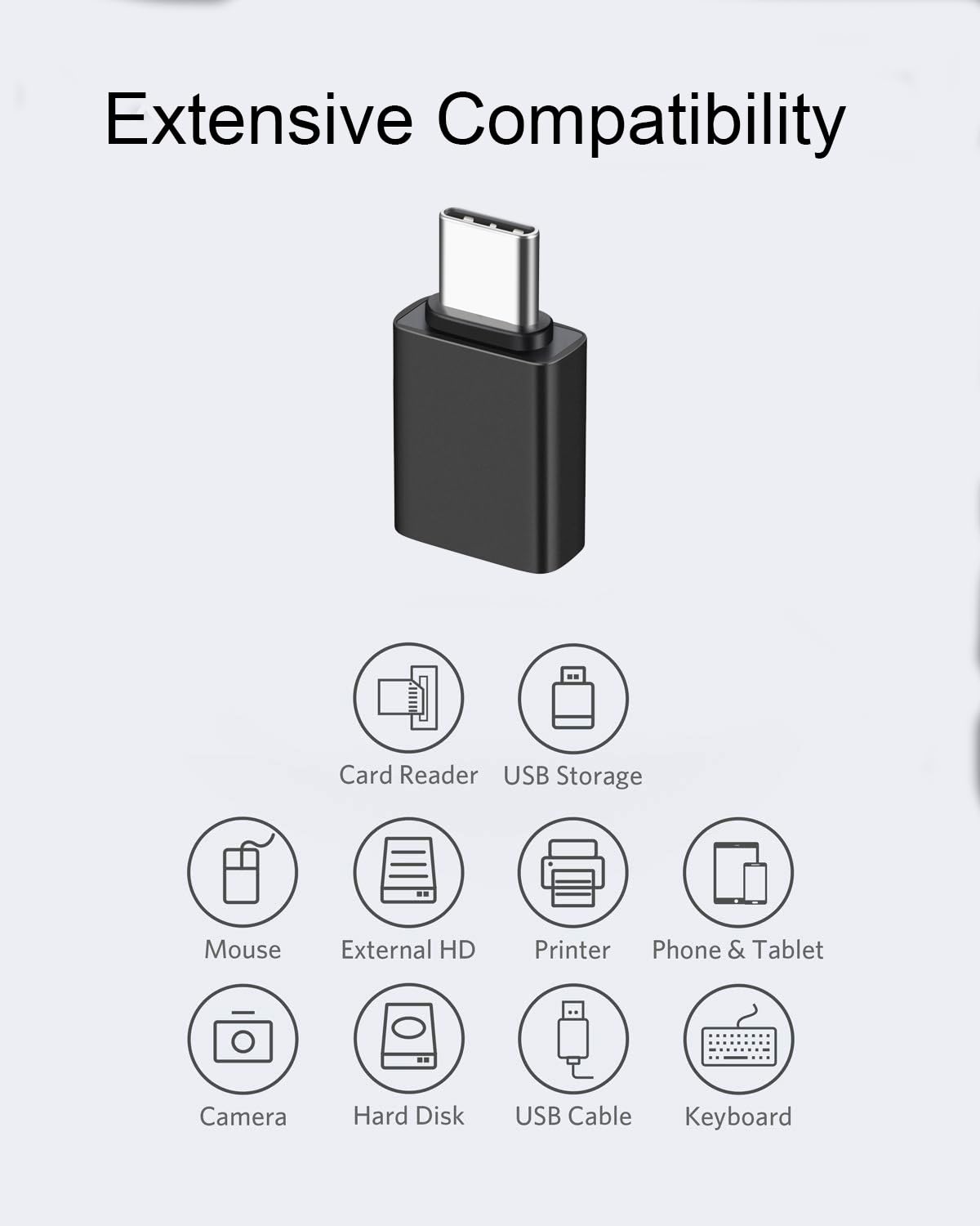 USB C Male to USB A Female OTG Adapter (2 Pack),USB 3.2 GEN2 10Gbps High-Speed Data PD 60W Fast Charging for iMac,MacBook Pro/Air,iPhone 16…