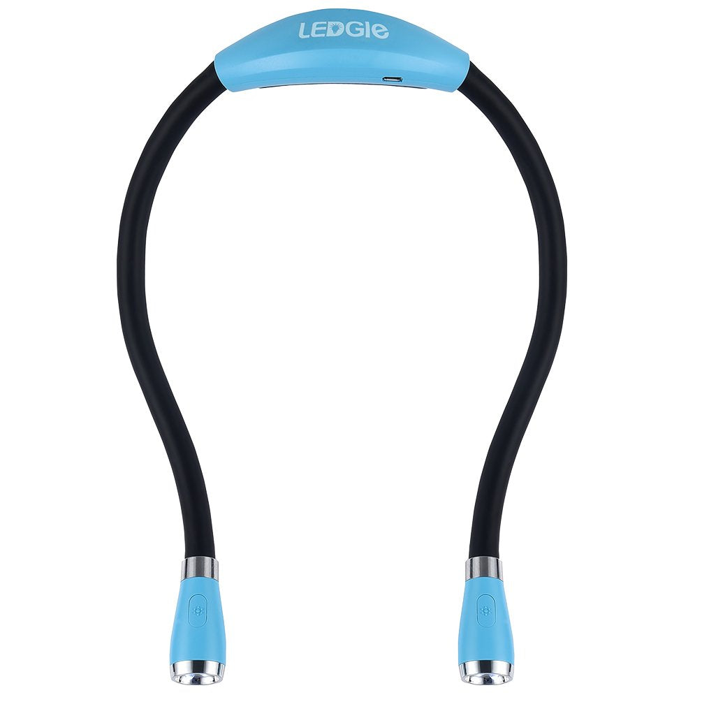 LEDGLE Neck Reading Light Rechargeable Neck Flashlights for Knitting, 4 LED Bulbs + 3 Adjustable Brightness + Flexible Soft Silicone Arms | Hands Free