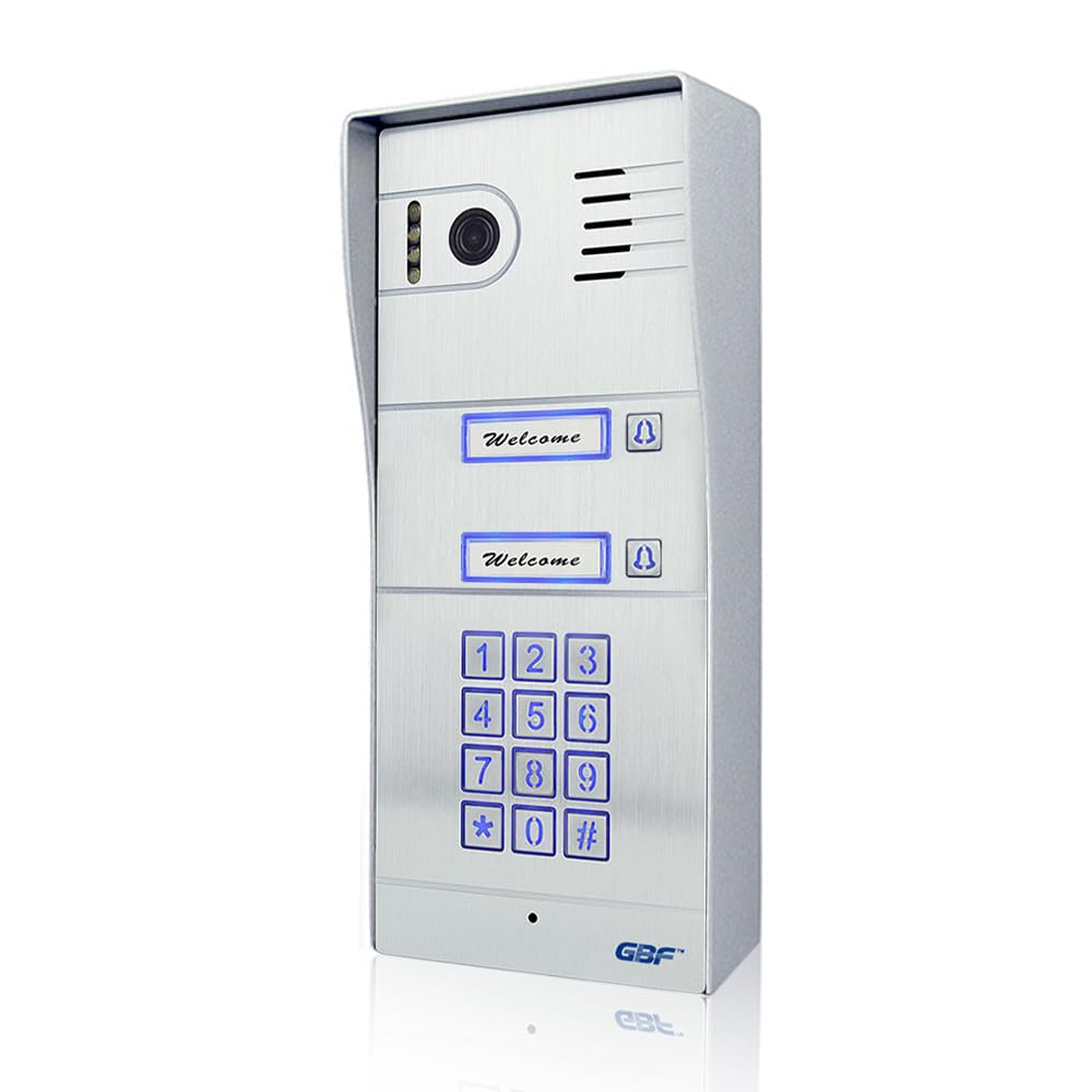 GBF Smart Full IP Video Door Station/Smart Video Intercom System for 2 Unit Apartment (GBF-PL963PM2U-POE)- 1080P Camera, Built in POE, Control Two