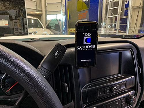 Course Motorsports Direct Fit Car Phone Holder for Chevrolet/GMC 1500 (2014-2018) 2500, 3500 (2015-2019) Automatic Gripping Charger (Black)