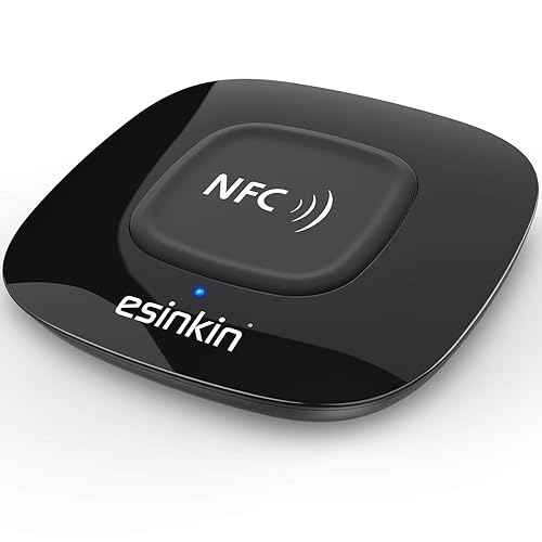 esinkin Bluetooth Receiver Wireless, NFC-Enabled Audio Adapter 4.0 for HD Home Stereo Music Streaming Sound System for 3.5mm (AUX and RCA)