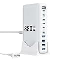 880W USB C Charger Block,10-Port USB C Charging Station GaN IV Travel Essentials Multiple Port Charging Station,140W Laptop Fast Charger Adapter
