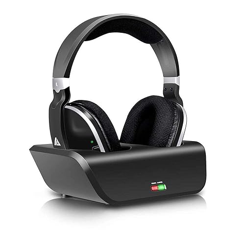 MONODEAL Wireless TV Headphones, Over Ear Headsets for TV Watching with Charging Dock, 2.4GHz RF Transmitter, 100ft Wireless Range and Rechargeable…