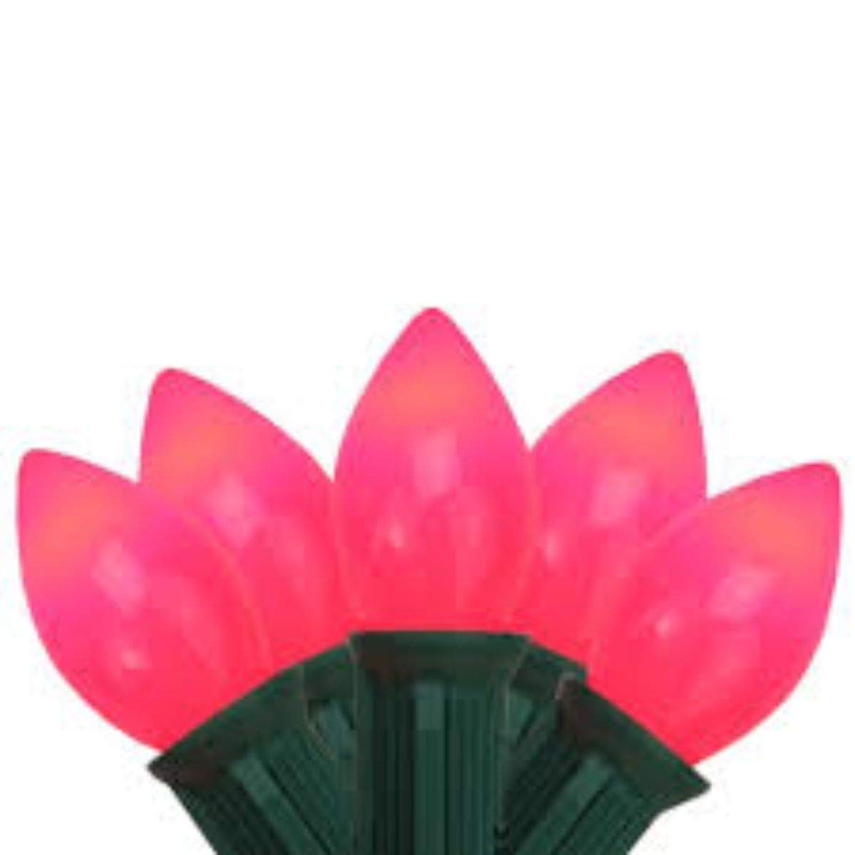 Northlight Set of 25 Opaque Pink C9 Christmas Lights - Green Wire