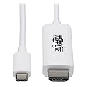 Tripp Lite USB C to HDMI Cable, Thunderbolt 3 Compatible Adapter Cable, USB-C and HDMI 4K, 4:4:4, White, M/M, 6 ft. (U444-006-HWE)