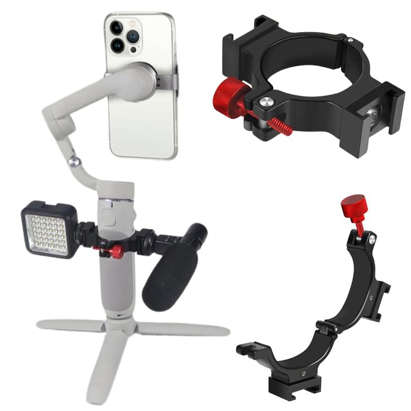 Coyktonty Extension Bracket/Hot Shoe Adapter for Osmo Mobile 8/Osmo Mobile 7 Pro/7/Mobile 6/OM 5 Shoe Bracket Connectable Fill Light Microphone
