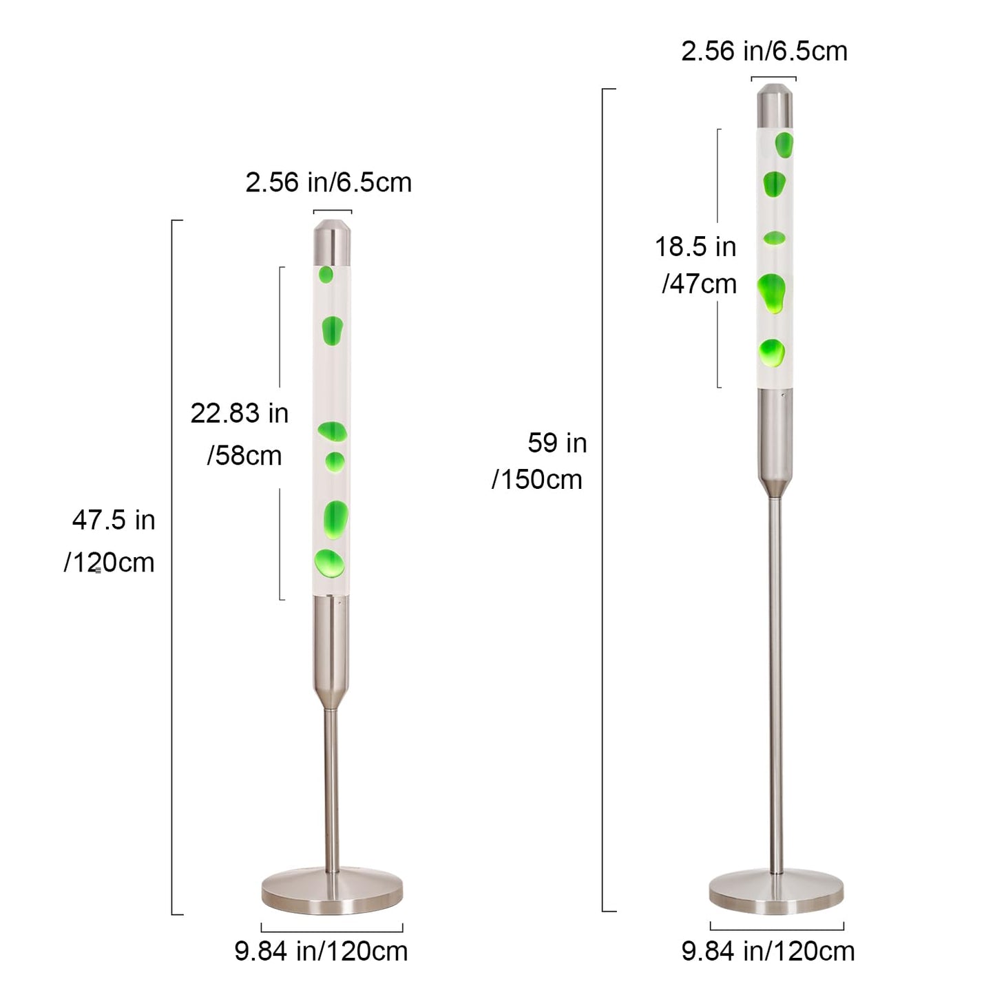 Kyzfy 47.5-Inch Liquid Motion Lamp,Magma Lamp, Mood Relaxation Light?Suitable for Home Decoration,Office Decoration, Cafes,Bars,Etc (47.5IN (Silver))