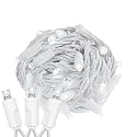 Novelty Lights 34ft Christmas String Lights, 100 Pure White LED Bulbs on White Wire, 4" Spacing, Connectable Indoor Outdoor Commercial Grade Lighting