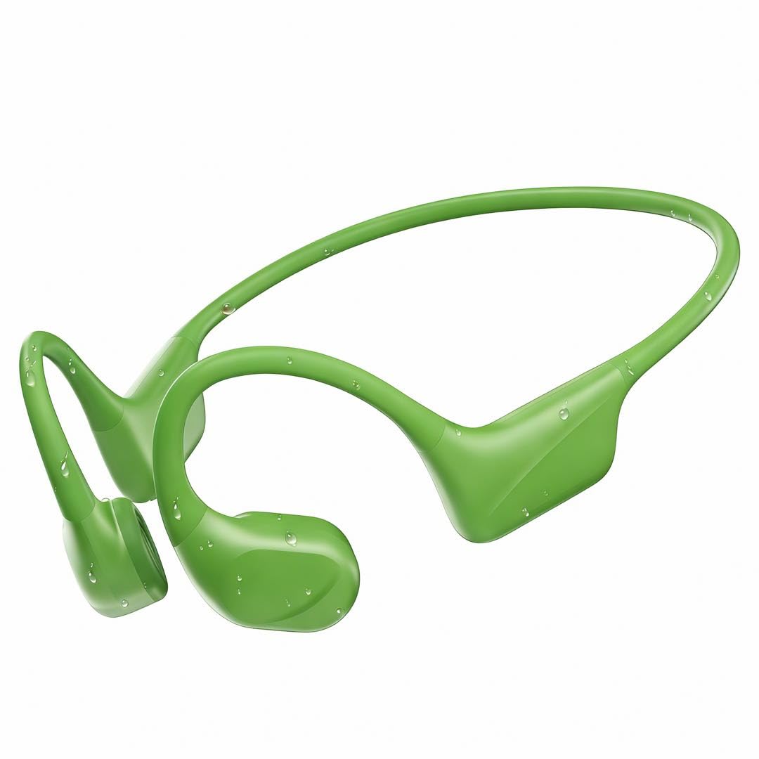 PSIER Bone Conduction Headphones Swimming Headphones IPX8 Waterproof Headphones Air Conduction Built in MP3 Mode 32GB Memory Open Ear Buds Up to 8H