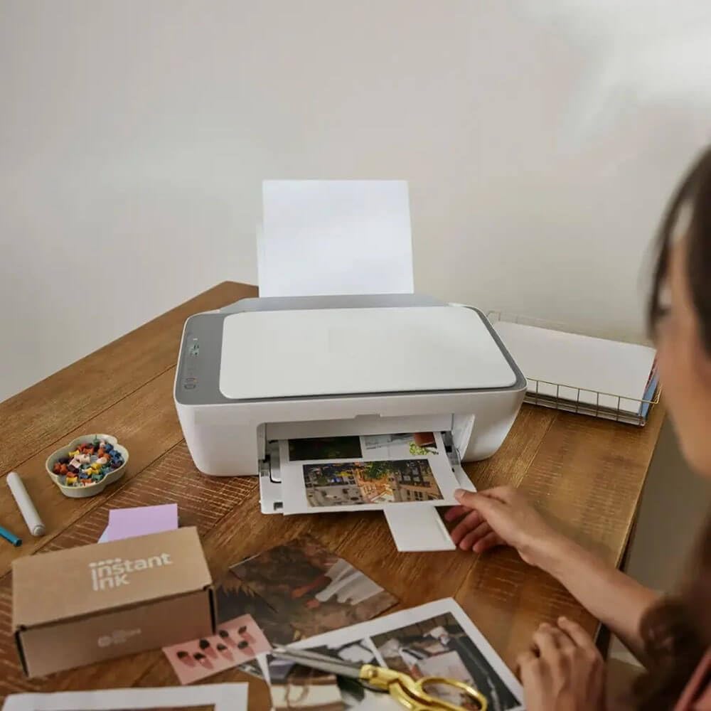 HP DeskJet 2855e Wireless All-in-One Printer Bundle with CPS & Cable