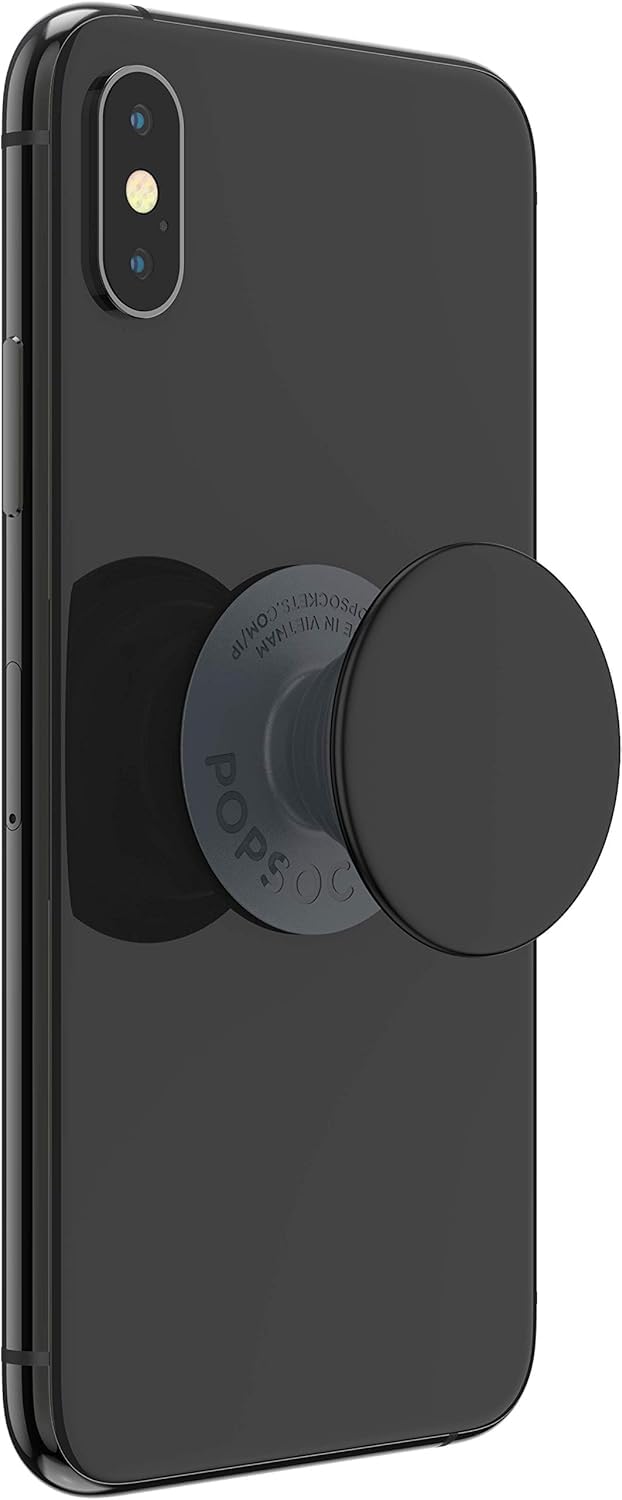 PopSockets PopGrip Basic Phone Grip and Stand - Expandable, Fixed Top, Secure Hold for Texting & Photos - Works with Most Smooth Cases - Gel Adhesive
