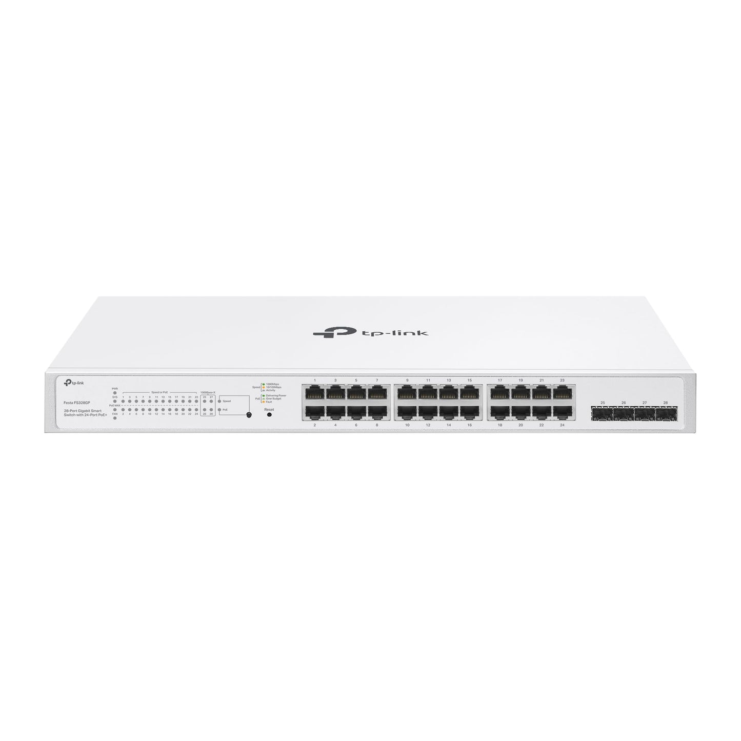 TP-Link Festa FS328GP 28 Port Gigabit Smart Managed PoE Switch 24 PoE+ Port @250W, 4 x SFP Slots Self-Organizing Network Free Cloud Static Routing