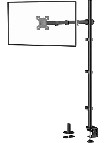 WALI Single Monitor Stand Desk Mount, 39 inch Tall Monitor Stand Fully Adjustable, Articulating Arm for Computer Screen up to 32 inch, 22lbs