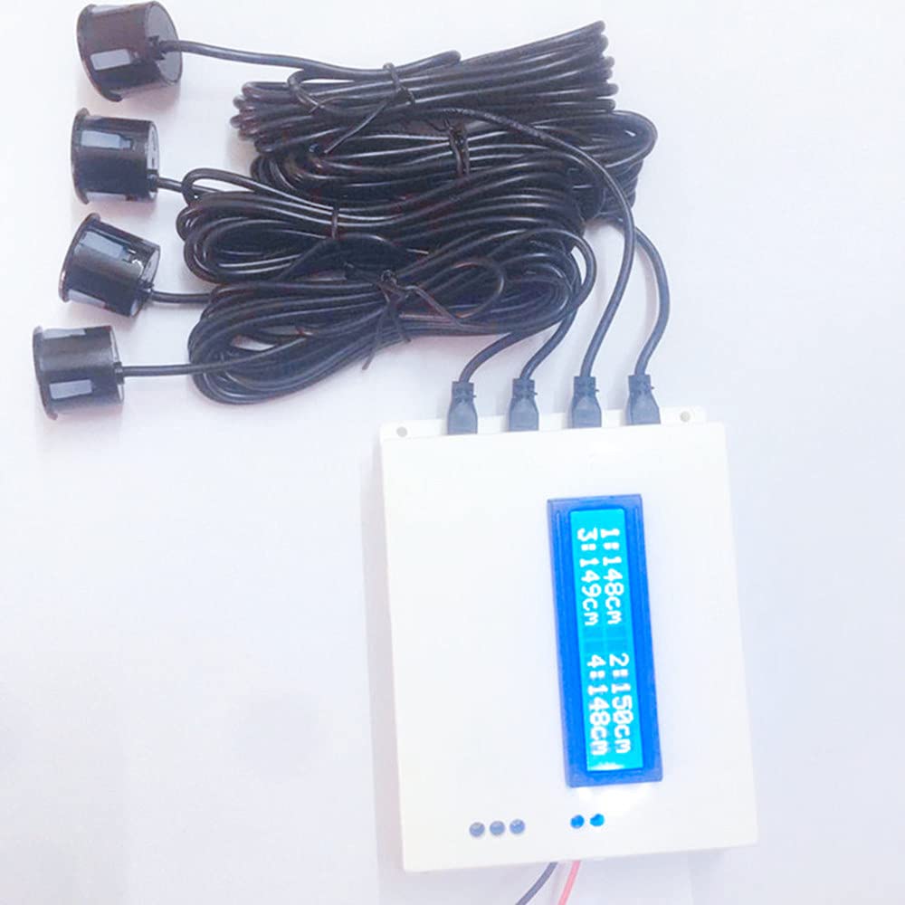 Taidacent 12V 24V Relay Output 4 in1 Ultrasonic Parking Sensor Ultrasonic Proximity Range Finder Distance Sensor with LCD1602 Distance Can Be Set (12V