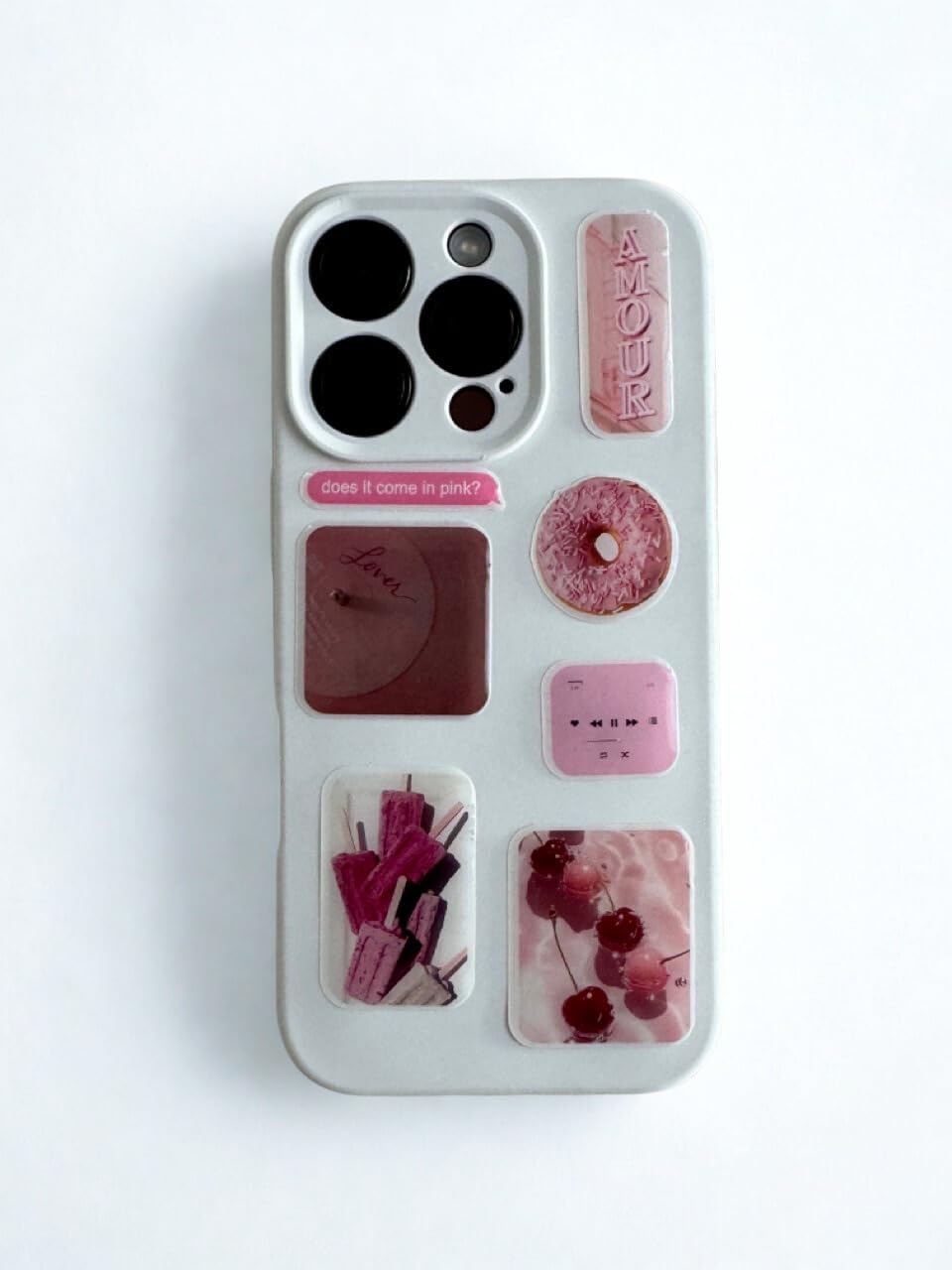 3D Epoxy Vinyl Stickers Set - Waterproof Domed Decals for Phone, Laptop Glossy Bubble Stickers (Pinky Aesthetic)