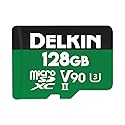 Delkin Devices 128GB Power Micro SD Card UHS-II (U3/V90) - 300MB/s Read, 250MB/s Write, 8K, 4K, 3D, HDR, 360º Recording | Micro SD Card 128GB with SD