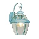 Livex Lighting 2151-06 Monterey 1 Light Outdoor Verdigris Finish Solid Brass Wall Lantern with Clear Beveled Glass