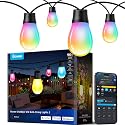 Govee S14 Bulb Outdoor String Lights 2, 96ft Smart RGBIC Warm White Lights with 30 LED Bulbs(2 Ropes of 48ft), 111 Scene Modes for Patio Decor, IP66